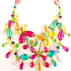 NWT ⚜️🦋⚜️ PIPER K Gorgeous Multicolor Butterfly Statement Necklace